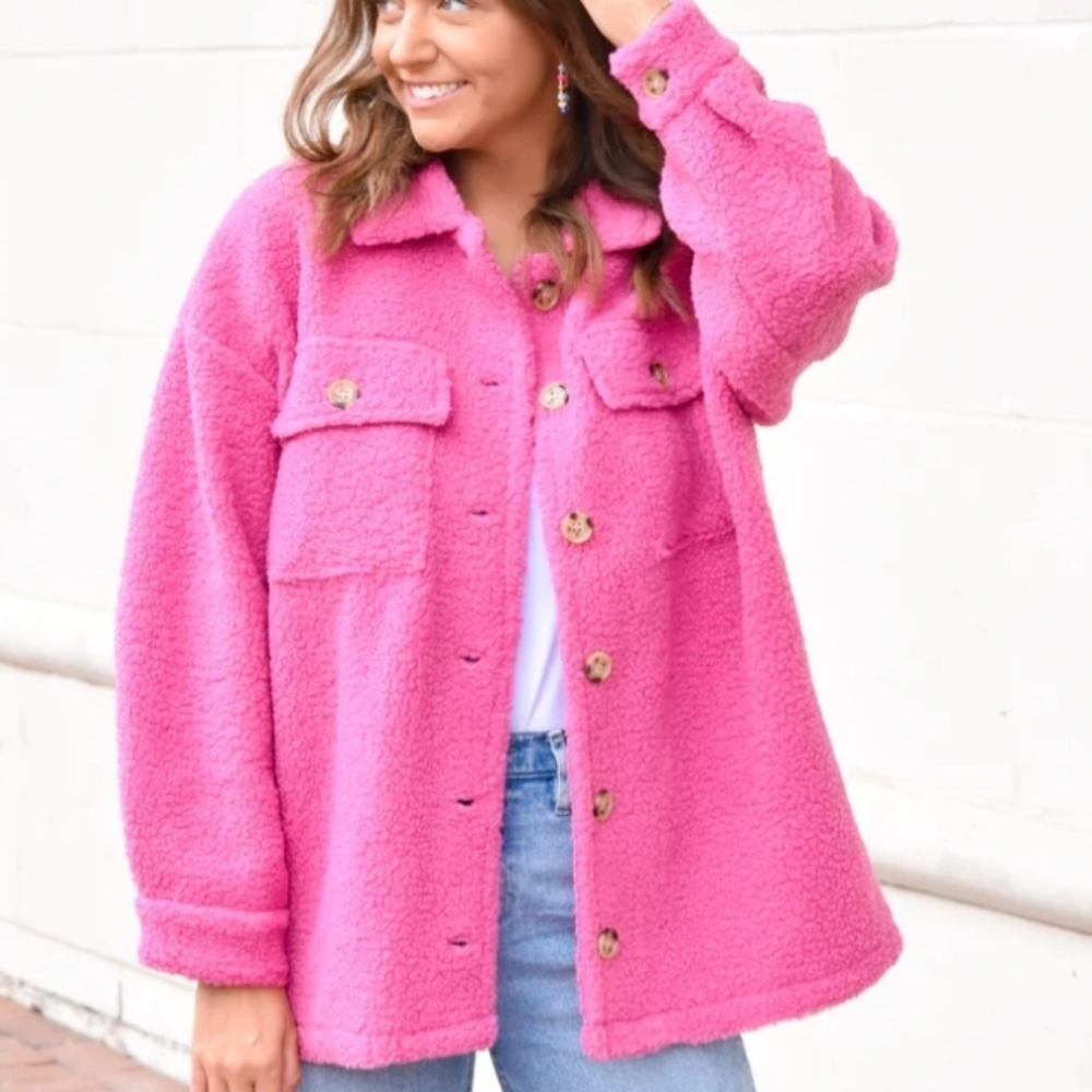 ENTRO Faux Sherpa Jacket Coat - Picture 2 of 15